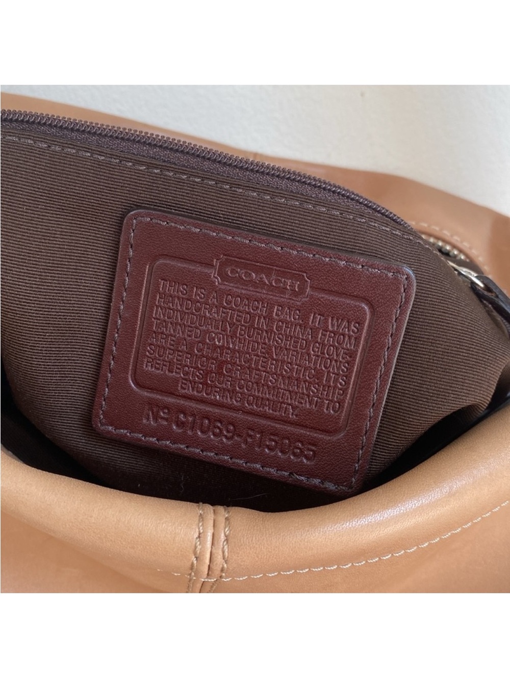 Coach Tan Leather Satchel Shoulder Bag - Picture 7 of 7